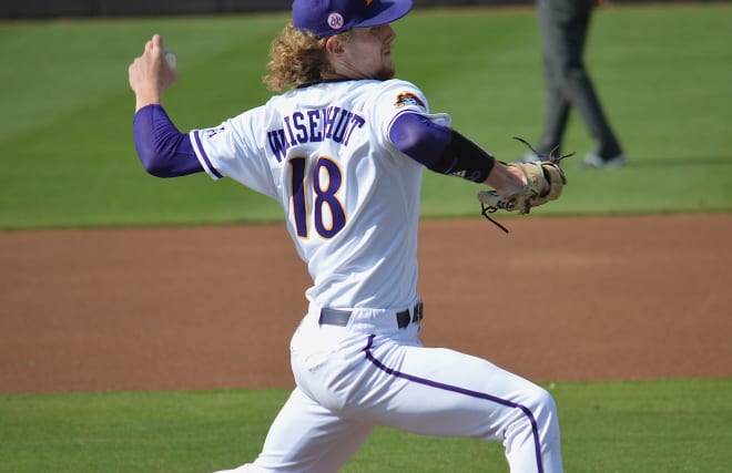 Carson Whisenhunt went five and a third on the mound in his Saturday start on the mound for ECU.
