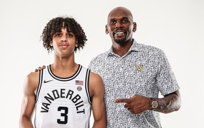 Karris Bilal with Vanderbilt head coach Jerry Stackhouse