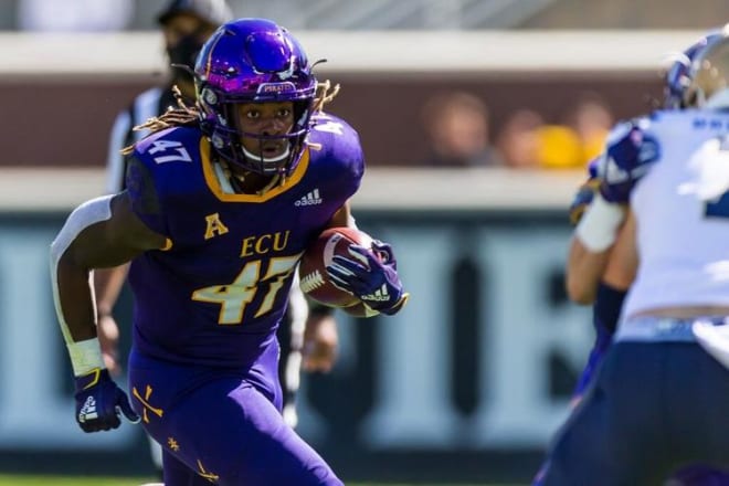 Rahjai Harris leads a solid stable of quality running backs for East Carolina this fall.