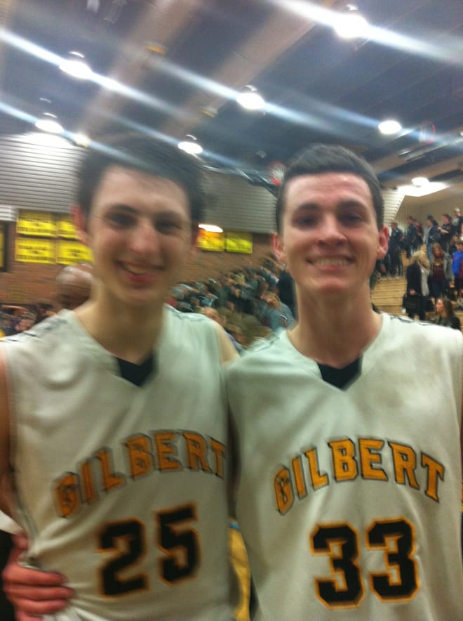 Pictured is Jacob Nicolds and Chris Bowling of Gilbert. 
