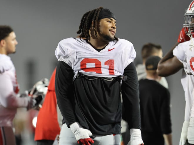 Tyleik Williams will return to anchor Ohio State's defensive line in 2024. (Birm/DTE)