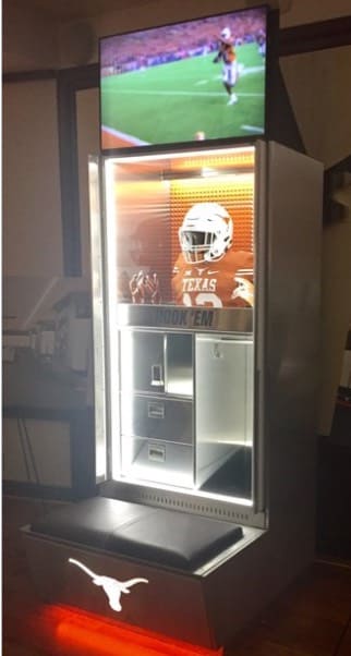 The Texas Longhorns recently displayed their new locker rooms with 43-inch monitors 
