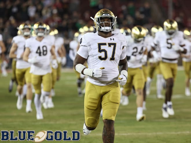 Notre Dame Fighting Irish football senior defensive lineman Jayson Ademilola 