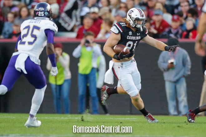 South Carolina tight end Hayden Hurst says the Clemson defensive front is very physical.