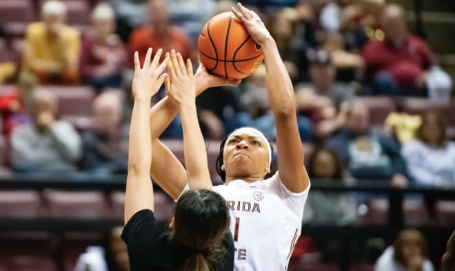 Makayla Timpson had a double-double in FSU's loss at Clemson on Sunday.