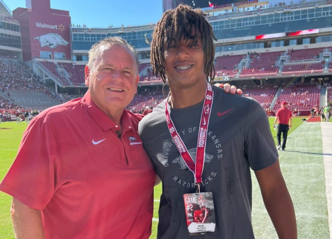 2024 in-state (Valley View) linebacker offer Brian Huff on his visit to Arkansas Saturday