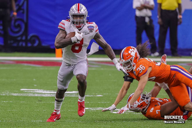 Ohio State running back Trey Sermon has rushed for 868 yards and four touchdowns this season.