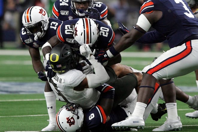 Dinson (20) leads Auburn in tackles this season.
