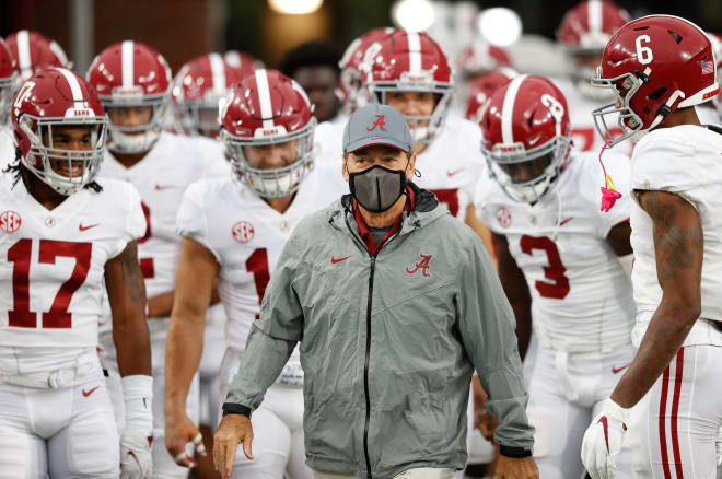 Alabama head coach Nick Saban has tested positive for COVID-19. Photo | Getty Images