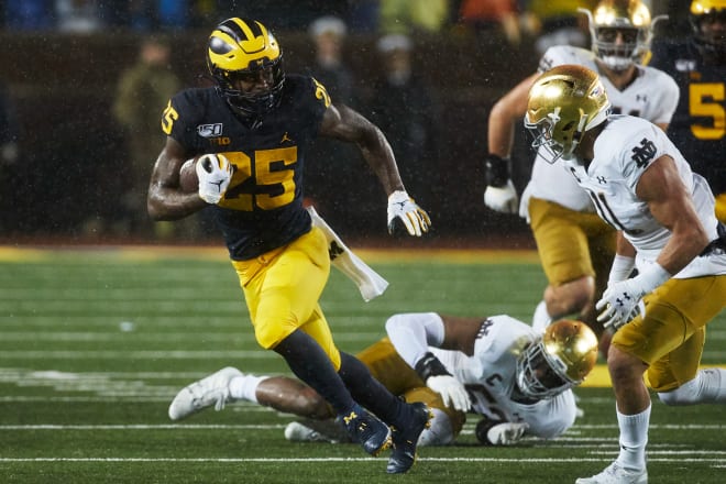 Michigan Wolverines football running back Hassan Haskins had a breakout game against Notre Dame in 2019.