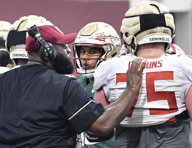 Florida State offensive coordinator Alex Atkins talked about the Seminoles' growth during spring practice. 