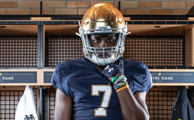 Boiling Springs (S.C.) High class of 2021 safety Dre Pinckney enjoyed his Notre Dame visit last week.