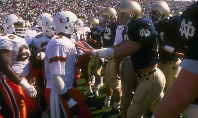 A pre-game brawl in 1988 was part of the 1988 classic that helped propel Notre Dame to its most recent national title.