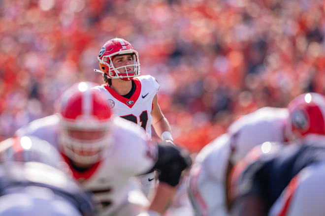 Georgia kicker Peyton Woodring (91). Photo by Kathryn Skeean. 