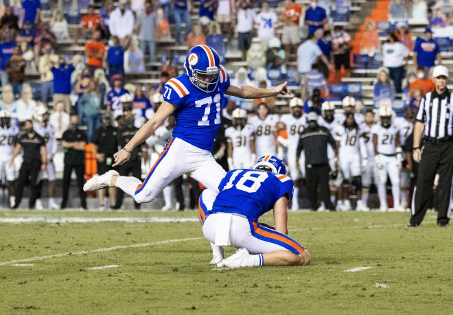 Florida kicker Chris Howard makes his first career start in place of Evan McPherson. 