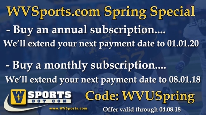 Sign up simply by clicking the image above or use URL: https://westvirginia.rivals.com/sign_up?promo_code=WVUSpring