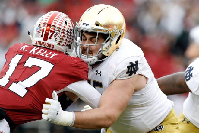 Notre Dame Fighting Irish football junior center Jarrett Patterson