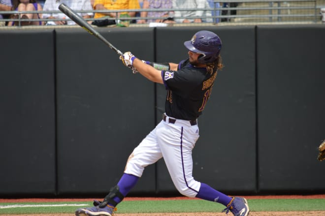 Alec Burleson and ECU easily get past Campbell Monday afternoon to advance to the title game Monday night.