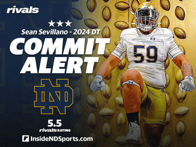 Notre Dame's 2024 recruiting class expanded Friday with the addition of defensive tackle Sean Sevillano Jr. He is rated as a three-star by Rivals and attends Clearwater (Fla.) Academy International.
