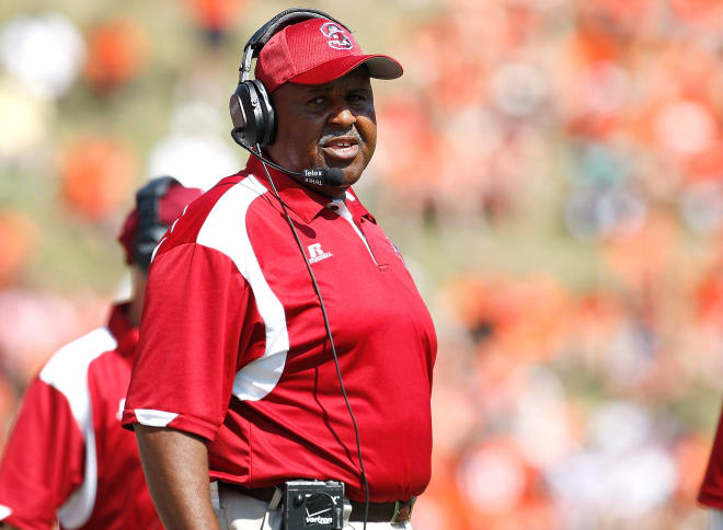 South Carolina State head football coach Buddy Pough is shown here in Death Valley in September of 2013.