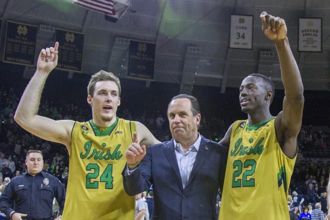 In 2015, Mike Brey saw Jerian Grant (22) selected in the first round and Pat Connaughton (24) in the second. 