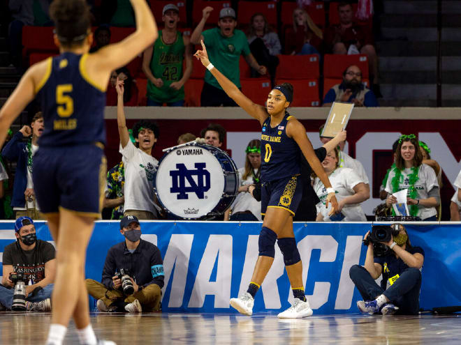 Forward Maya Dodson (0) has played her last game in a Notre Dame uniform.