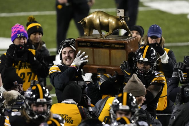 The Heartland Trophy goes to the Iowa Hawkeyes this year with a 24-10 win over Wisconsin