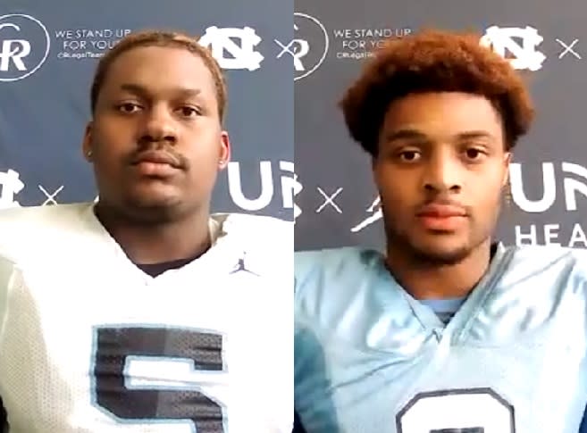 UNC DL Jahvaree Ritzie and WR Antoine Green met with the media via zoom after practice Wednesday morning.
