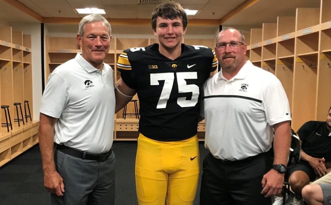 Class of 2022 offensive lineman Carson Hinzman was back at Iowa for the Hawkeye Tailgater Sunday.