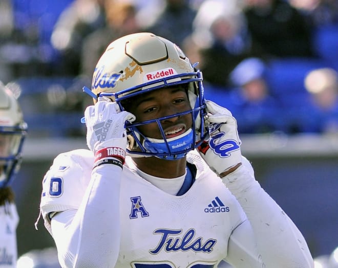  Tulsa Golden Hurricane cornerback Akayleb Evans 