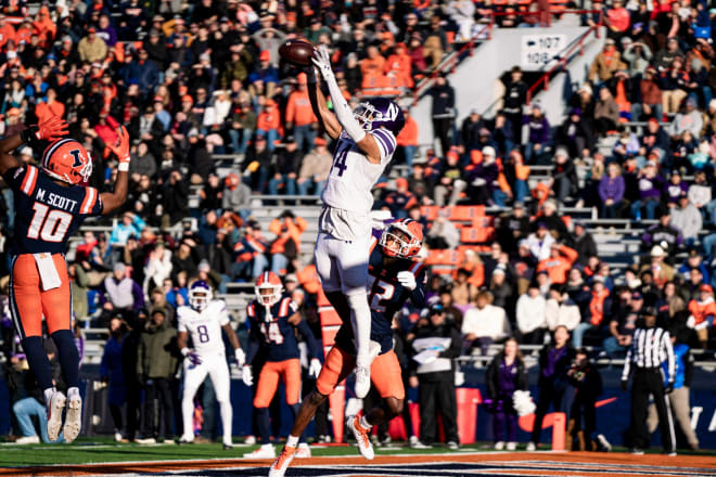Cam Johnson skies for his first quarter touchdown against Illinois on Saturday.