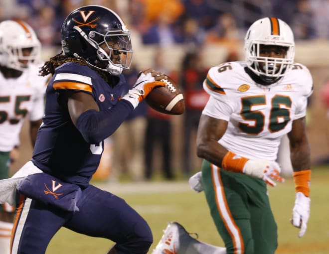 Virginia quarterback Bryce Perkins was sensational in his first season with the Cavaliers after transferring from junior college.