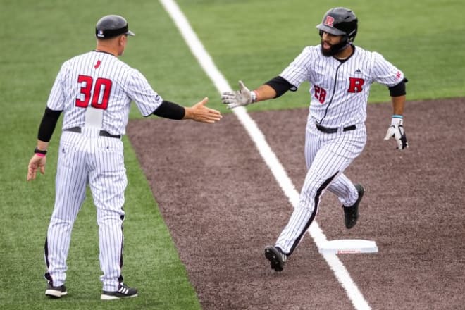 Rutgers Baseball 1B Chris Brito (right)