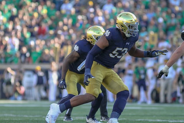 Khalid Kareem has been one of several reasons the junior class has improved Notre Dame's pass pressure tremendously.
