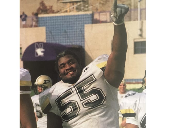 A native of Fairburn, Ga., Ian Allen played a big role in Purdue's Rose Bowl run. Here is celebrating the Boilermakers' important win at Northwestern on Oct. 14, 2000.