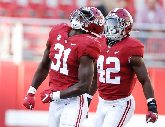 Alabama freshman OLB William Anderson (left) has six tackles on the season 