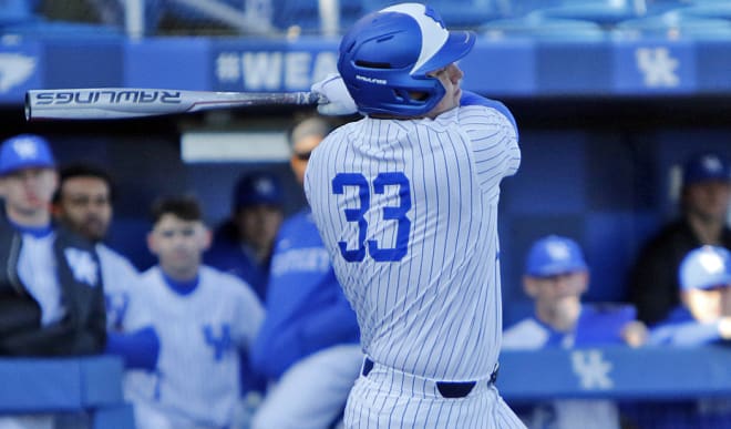 Trae Harmon hit his team-leading fourth home run on Sunday as part of Kentucky's 8-7 win.