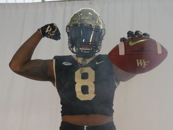 Eli Hall poses during his visit to Wake Forest last month