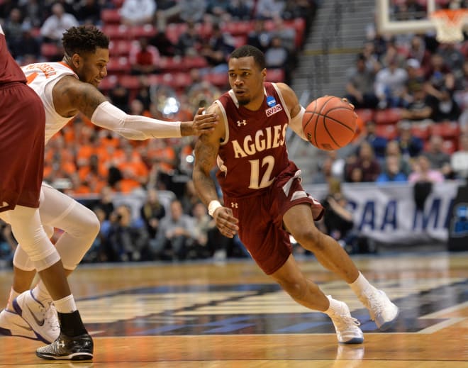 A.J. Harris Averages a team-high 12.3 points per game for New Mexico State