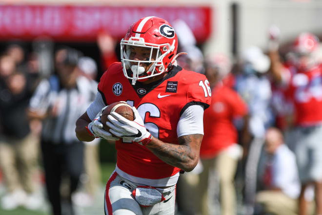 Demetris Robertson caught four passes for 88 yards at G-Day.
