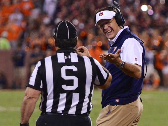 Gus Malzahn now has lost five consecutive games against Top-10 opponents.