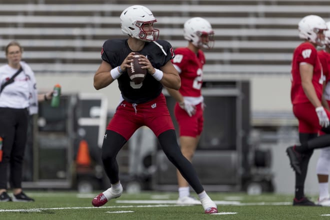 Wisconsin quarterback Graham Mertz. 