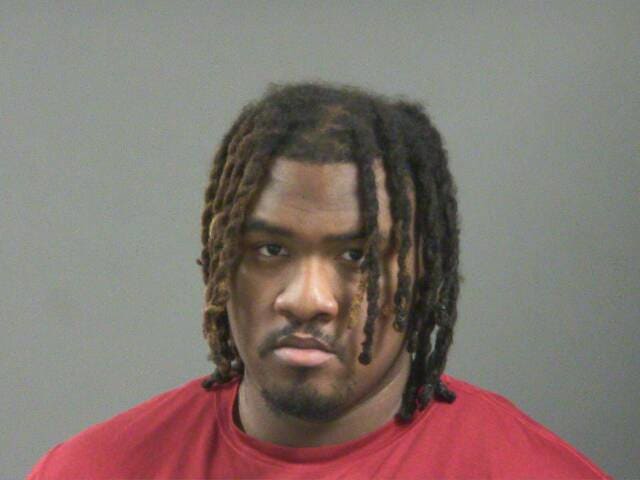 Arkansas offensive lineman Jalen St. John's mugshot, taken Tuesday night.