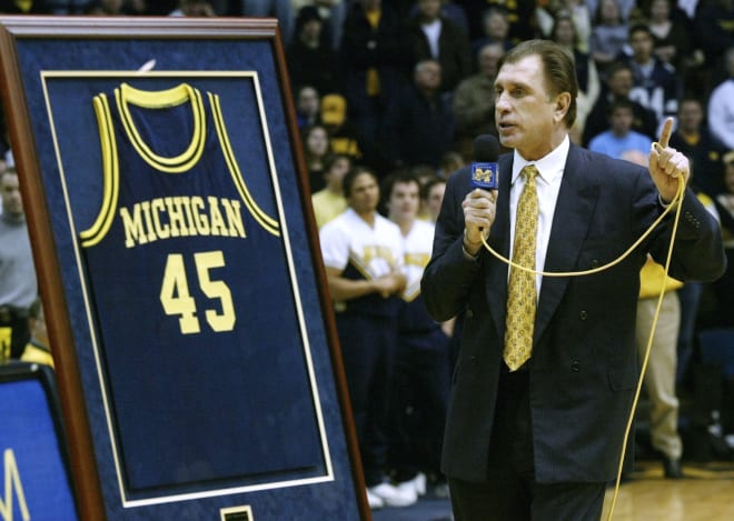 Former Michigan Wolverines basketball star Rudy Tomjanovich had his No. 45 jersey retired by the program.