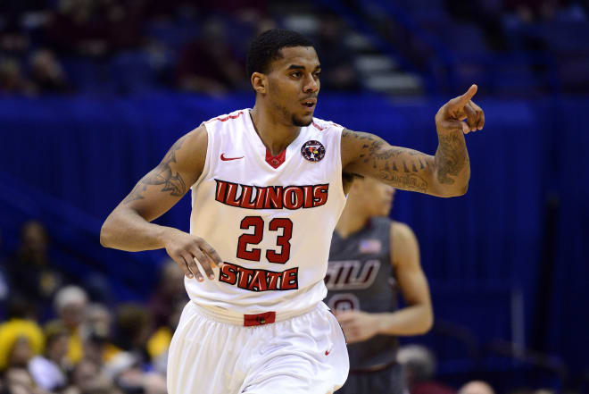 Senior Deontae Hawkins, a 6-foot-8 forward, is the Redbirds' leading scorer and rebounder.