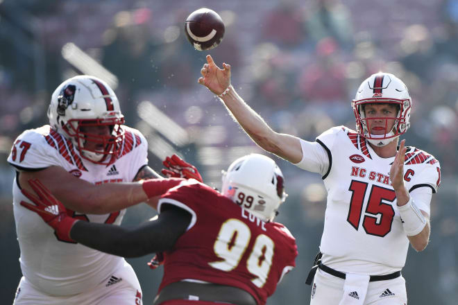 Sixth-year senior quarterback Ryan Finley moved into second place all-time in passing yards at NC State.