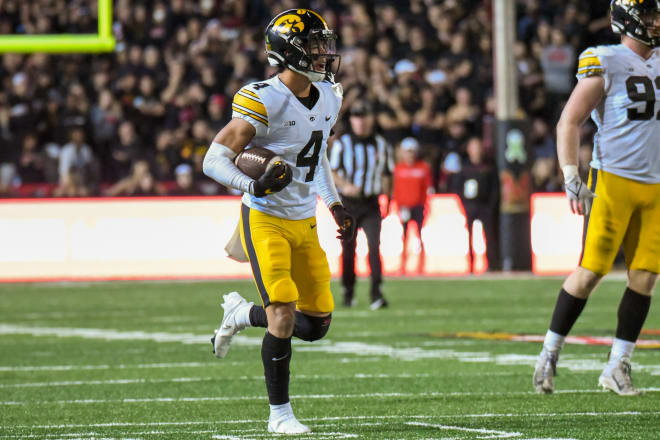 Dane Belton and the Iowa defense had six interceptions on Friday night. 