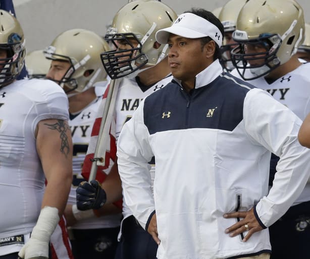 Navy head coach Ken Niumatalolo is looking for his fourth win against Notre Dame in 10 tries.