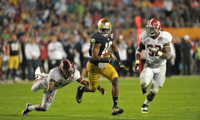 Notre Dame Fighting Irish football versus Alabama in the BCS National Championship Game in January 2013