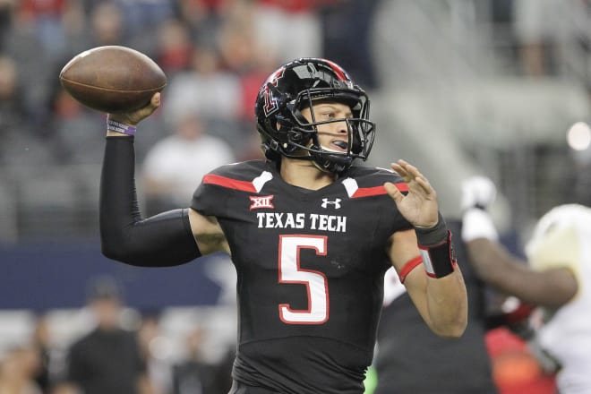 Pat Mahomes during his record-setting true freshman performance against Baylor.
